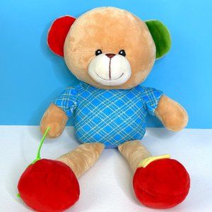 VERY RARE Woody Toys Teddy Bear Tie Shoe Activity 15" Plush Stuffed Animal‎ Toy